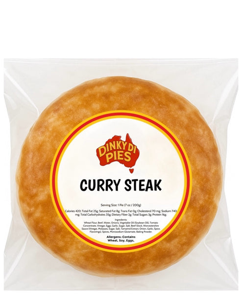 Curry steak Australian-style pie from Dinky Di Pies, baked fresh and delivered across the USA